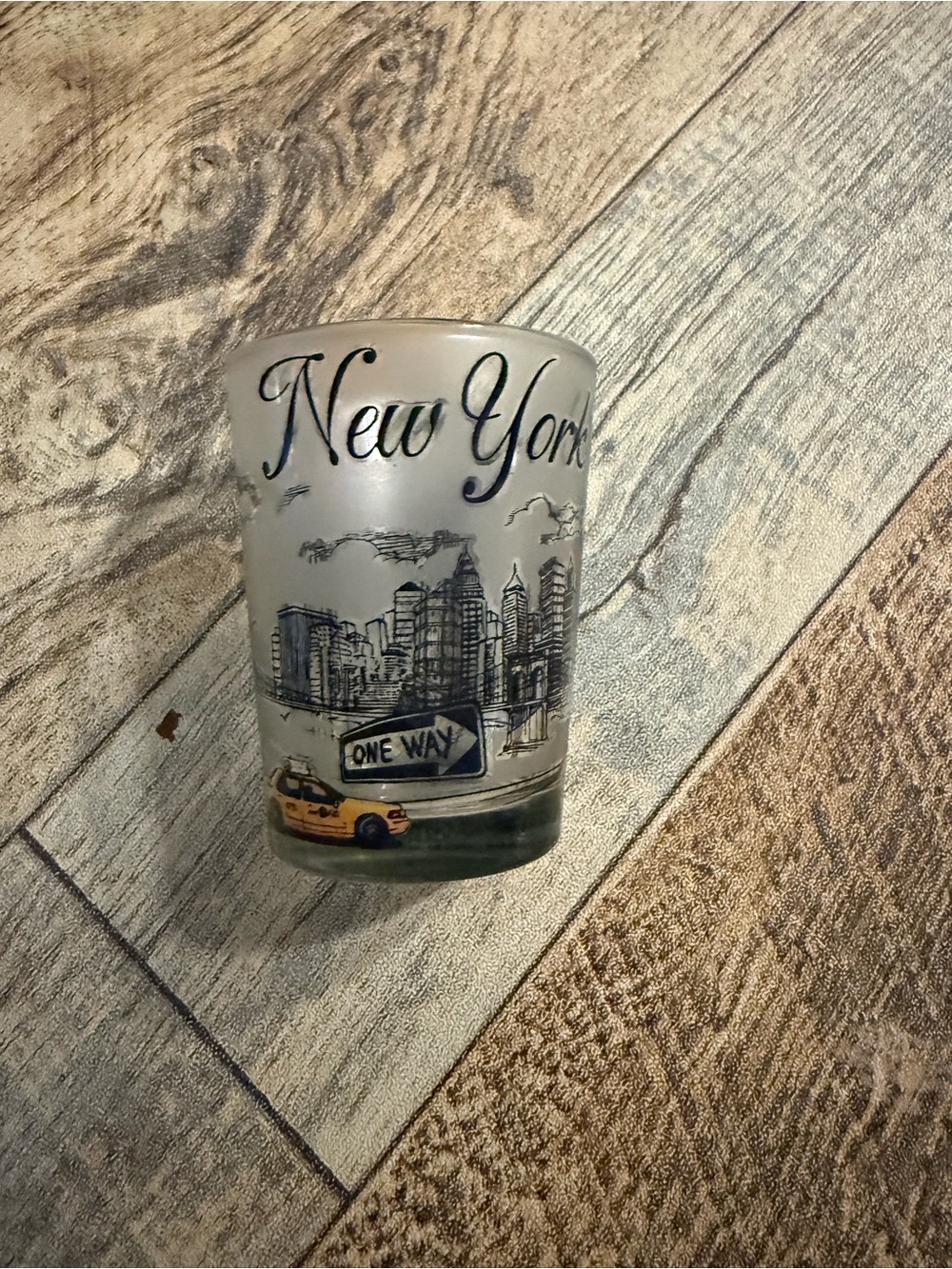 New York Souvenir Shot Glass - Yellow Taxi Design